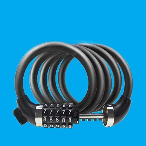 Bike Lock : Bike Cable Locks, Long Security 5 Digit Resettable Combination Coiling Lock, Strong Safe Black Anti-Theft Bicycle Cycling Cable Lock For Folding Bike Bicycle Outdoors