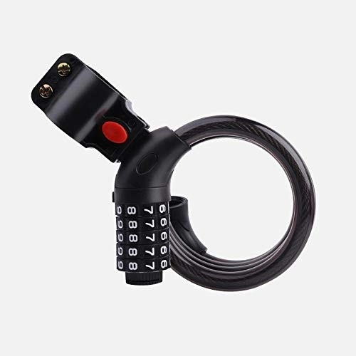 Bike Lock : Bike Cable Locks, Security 5 Digit Resettable Combination Coiling Lock, Black Anti-Theft Bicycle Cycling Cable Lock For Folding Bike Bicycle Outdoors