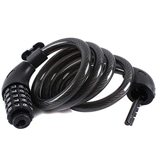 Bike Lock : Bike Cable Locks, Security 5 Digit Resettable Combination Coiling Lock, Strong Black Anti-Theft Bicycle Cycling Cable Lock For Folding Bike Bicycle Outdoors