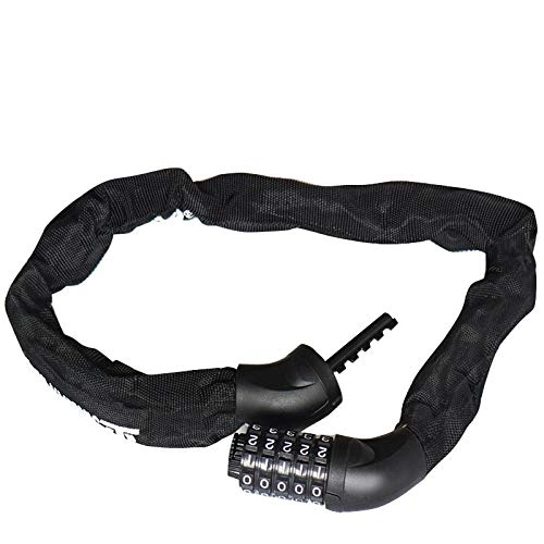 Bike Lock : Bike Chain Locks, Black Security 5 Digit Codes Resettable Combination Coiling Lock, Anti-Theft Bicycle Chain Lock, Password Lock For Bike Bicycle Cycling Outdoors