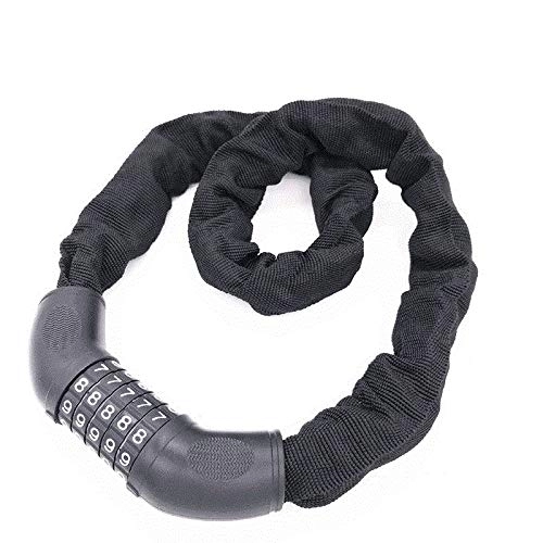 Bike Lock : Bike Chain Locks, Strong Security 5 Digit Codes Resettable Combination Coiling Lock, Black Anti-Theft Bicycle Chain Lock, Password Lock For Bike Bicycle Cycling Outdoors