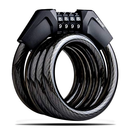 Bike Lock : Bike Combination Lock 4-digit Password Bold Steel Cable Cable Locks Mountain Bike Electric Car For Anti Theft Cycling Accessories