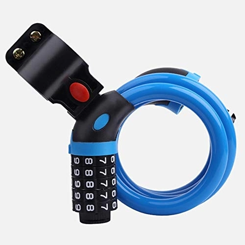 Bike Lock : Bike Lock, 1.2Mx12MM Outdoor Chain Lock with Bracket, 5-Digit Resettable Combination Cable Lock for Bike, Scooter, Strollers, Lawnmower