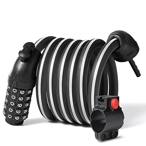 Bike Lock : Bike Lock 4ft 5-Digital Password Combination Lock with Reflector Thickened Chain Use for Motorcycle Scooter