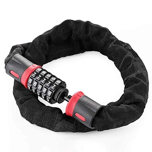 Bike Lock : Bike Lock, 5-Digit Resettable Combination Bicycle Lock Heavy Duty Anti-Theft Chain Lock, for Bicycle, Motorcycles, Scooters, Outdoors