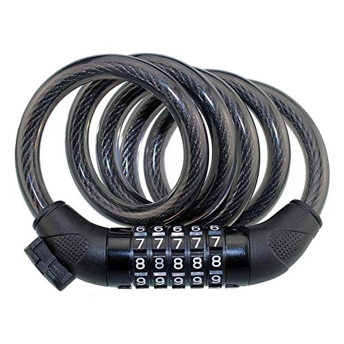 Bike Lock : Bike Lock, 5 Digit Resettable Number Bicycle Combination Cable Locks with Mounting Bracket, Security Anti-Theft / Black / 1.2M