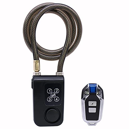 Bike Lock : Bike Lock Anti-Theft Security Wireless Remote Control Alarm Lock Keyless Security 4-digit Password Smart Lock for Motorcycle / Bike Black