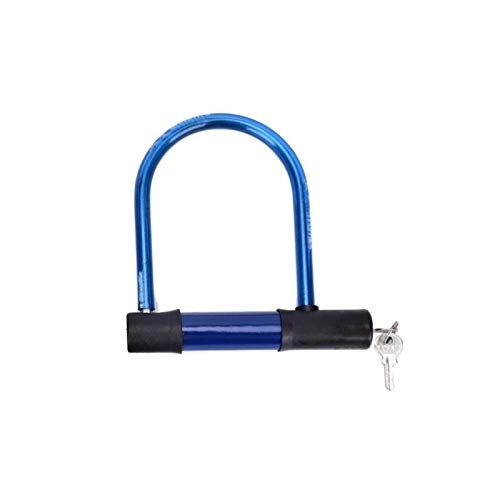 Bike Lock : Bike Lock Bicycle Bike U Lock Motorcycle Scooter Safety Steel Chain (Color : Blue, Size : 16x13cm)