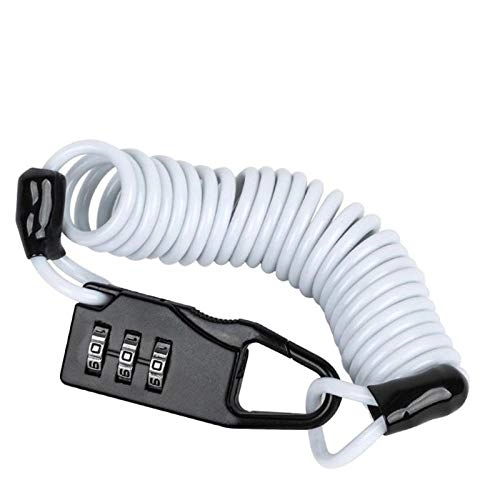 Bike Lock : Bike lock Bicycle Lock Anti-theft Mini Helmet Lock Motorcycle Cycling Scooter Combination Password Safety Cable Lock-White lock bicycle lock (Color : White)
