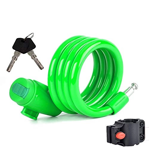 Bike Lock : Bike Lock Bicycle Lock Bicycle Safety Tool With Tricycle Cable for Bicycle Outdoors (Color : Green, Size : One Size)
