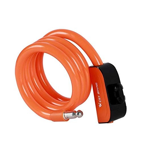Bike Lock : Bike Lock Bike Lock Bicycle Cable Lock Anti-theft Lock with Keys Cycling Steel Wire Security Road Bicycle Locks Anti-theft Lock-black bicycle lock (Color : Orange)
