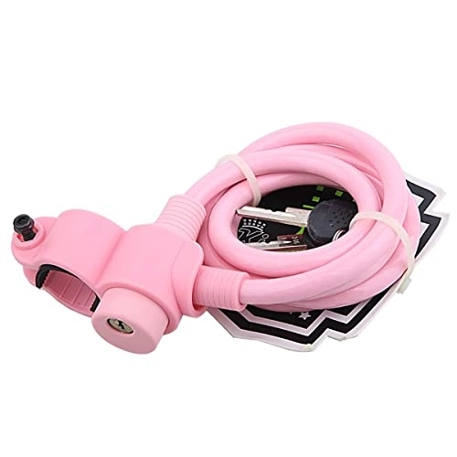 Bike Lock : Bike Lock Cable Bike Cable Lock With Keys High Security Cable Lock Coiled Bike Lock With Mounting Bracket (Color : Pink, Size : 120CMX10MM) little surprise