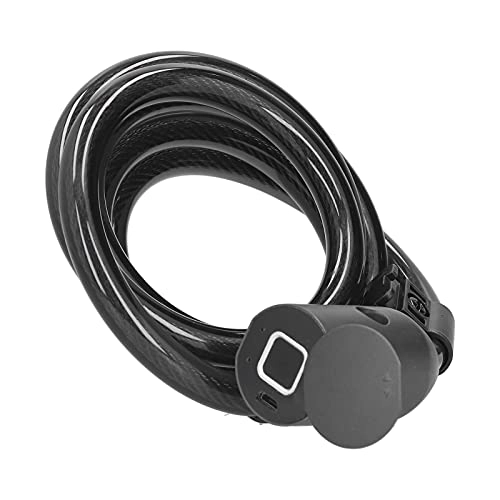 Bike Lock : Bike Lock Cable, Portable Keyless Waterproof Fingerprint Bike Chain Lock with APP Control and USB Rechargeable, Anti-Theft High Security Bicycle Lock with Plastic Sheath for Motorcycle Door Gate