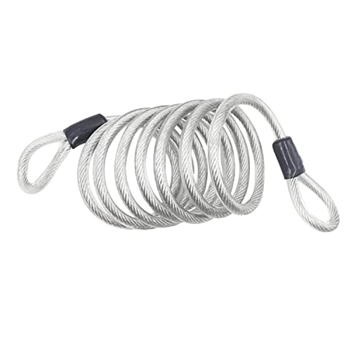 Bike Lock : Bike Lock Cable, Security Cable, 9.8FT, Long Bike Lock Security Steel Cable, Double Looped Braided Steel Flex Lock Cable for Bike, Scooter, Ladders, and Equipment Lock Accessory Kits (9.8-FT)