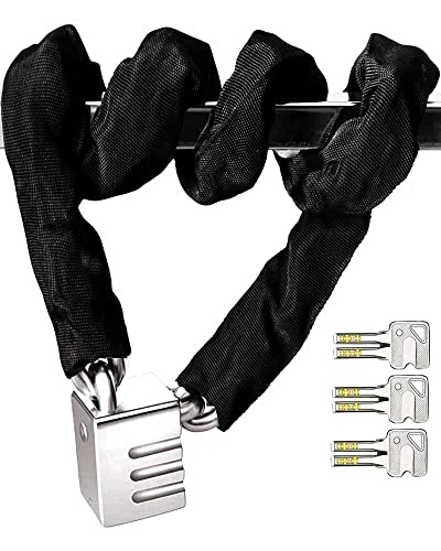 Bike Lock : Bike Lock Chain Anti Theft Security , with Keys Chain Lock for Bike, Motorcycle, Bicycle, Door, Gate, Fence, Grill (3.28ft)