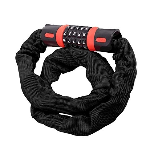 Bike Lock : Bike Lock Combination Bike Chain Lock, High Security 5 Digit Resettable Combination Bicycle Lock Lengthen 1.2m Chain Cycling Lock for Bicycle, Motorbike, Strollers, Gate Fence, Doors & Outdoors
