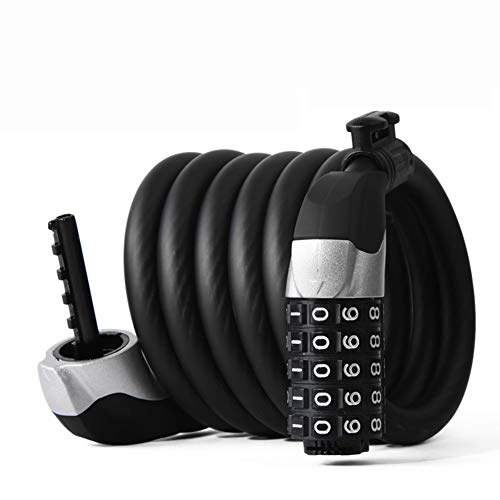 Bike Lock : Bike Lock, Heavy Duty Bicycle Lock, 5-Digit Resettable Combination Cable Lock for Bicycle, Motorcycles, Scooters, 1.8M
