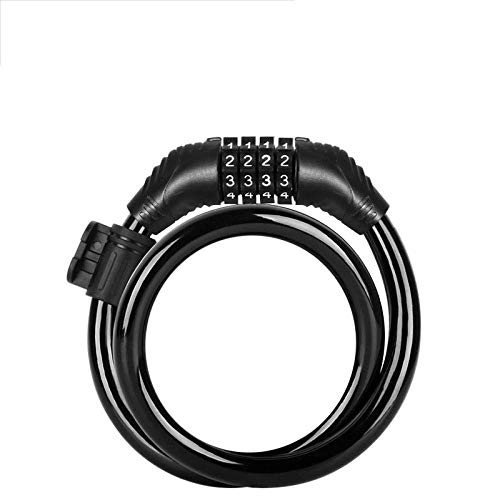 Bike Lock : Bike Lock Mountain Bike Lock Code Combination Security Electric Cable Lock Anti-theft Cycling Bicycle Locks Bicycle Accessories-Blue(cm) bicycle lock (Color : Black(65cm))