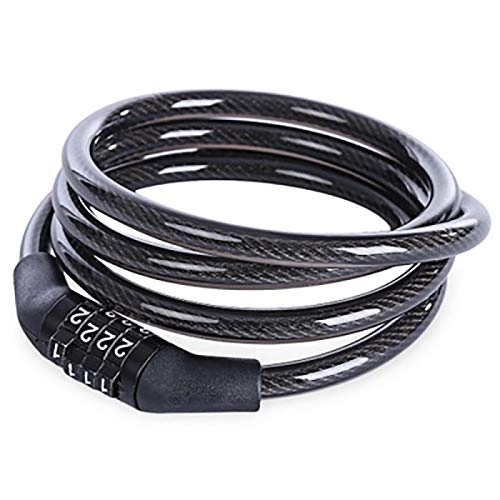 Bike Lock : Bike Lock Ring Type Lock 4 Digit Code Combination Bicycle Security Accessories 1200 Mm X 12 Mm Steel Cable Spiral Cycling Bike yangain (Color : 12mm Five digits)