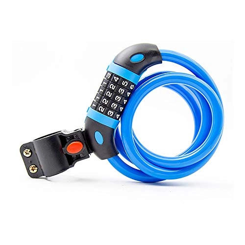 Bike Lock : Bike Lock Safe and Portable Bicycle Chain for Scooter Grille Without Key for Bicycle Outdoors (Color : Blue, Size : One Size)