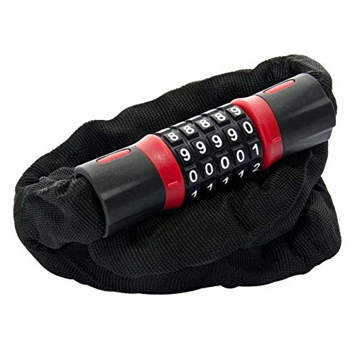 Bike Lock : Bike Lock, Security Anti-Theft Bicycle Chain Lock 5 Digit Resettable Combination Bicycle Lock, Best for Bicycle Motorcycles Scooters Outdoors / Black / 0.73M