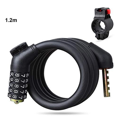 Bike Lock : Bike Lock Security Anti-Theft Combination Bicycle Lock Cable with 5-Digit for Mountain Bike Motorbike