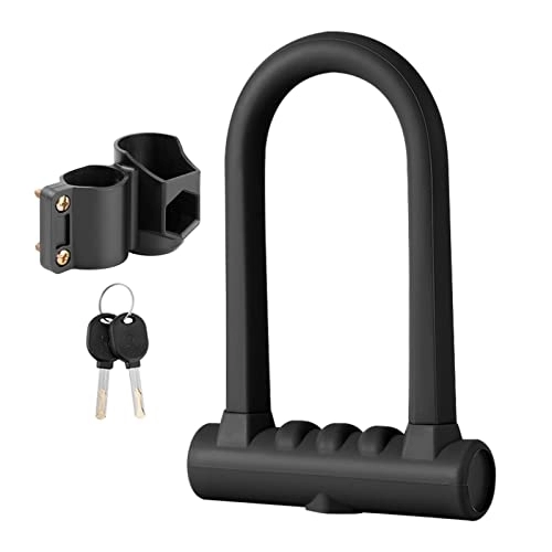 Bike Lock : Bike Lock | Silicone Bike Locks Heavy Duty Anti Theft, Scooter Lock Steel Shackle Resistant to Cutting & Leverage Attacks with 2 Copper Keys Mounting Bracket for Bicycles Motorcycles Fengr-au