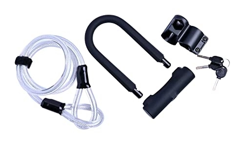 Bike Lock : Bike Lock, U Lock for Bicycle, Bicycle Locks Heavy Duty Anti Theft with Key.Bike U Lock with Cable and Key, Perfect for Mountain Bike, Road Bike, Electric Bike.Also Can Be Used As Motorcycle Lock.