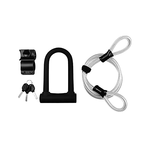 Bike Lock : Bike Lock U Shaped Combination Bicycle Lock Anti Theft Bicycle Secure Lock Heavy Duty Combination Bicycle D Lock Shackle Security Cable with Safety Cable 1set