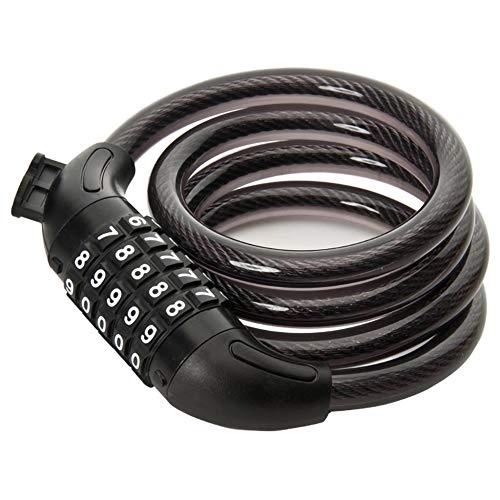 Bike Lock : Bike Lock with 5 Digit Resettable Number, High Security Combination Cable Lock with Mounting Bracket, for Bicycle Scooter Sports Equipment Grills / 1.5M / A