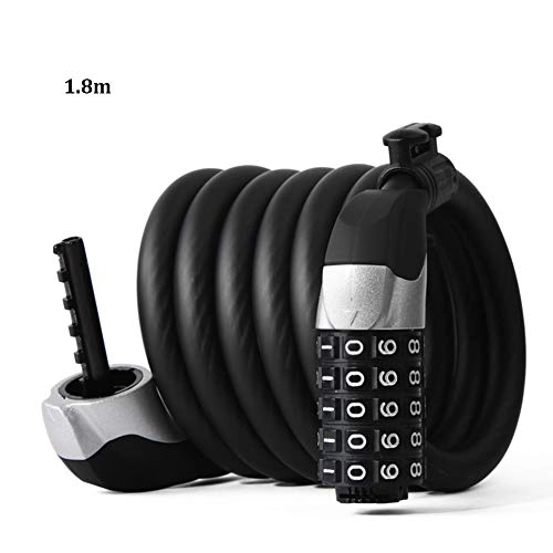 Bike Lock : Bike Lock with 5-Digit Resettable Number, Security Burglar Chain Lock, Combination Cable Lock for Bicycle Motorcycle
