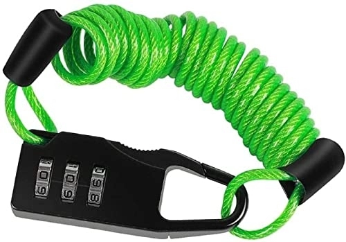 Bike Lock : Bike theft lock chain, Bike lock Portable Helmet Lock Password Mini Anti-theft Bicycle Lock For Motorcycle Bicycle Scooter Cycling Cable Lock-B Style Black bicycle lock (Color : Gray) ( Color : Green )