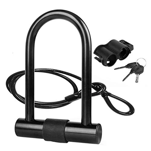 Bike Lock : Bike U Lock, Anti Hydraulic Anti Theft Heavy Duty Lock Solid Alloy Steel Environmental Protection Friendly Silicone Material