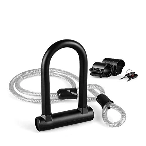 Bike Lock : Bike U Lock Anti-theft For M-TB Road Bike Bicycle Lock Cycling Accessories Heavy Duty Steel Security Bike Cable U-Locks Set Product Information F12.20 (Color : Set)