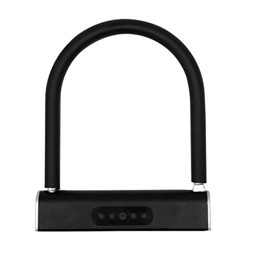 Bike Lock : Bike U Lock Anti Theft Smart Keyless APP Keyboard Password Unlock Padlock for Bicycles Motorcycle Lock Glass Door Lock Shackle 6.5in x 7.9in, Black