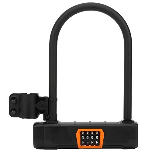 Bike Lock : Bike U Lock, Bicycle Cycling Steel Anti‑theft Bicycle Security Lock Full Solid Thick Lock Body 4 Digit Code Two-way Keyless Lock Cycling Safety Accessory