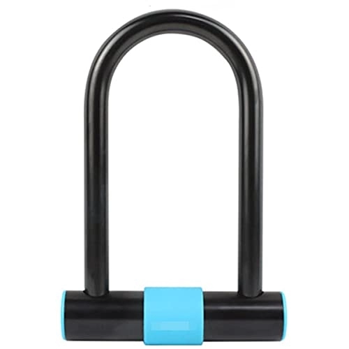 Bike Lock : Bike U Lock Heavy Duty Bike Lock Bicycle Lock, Length Security Cable with Sturdy Mounting Bracket for Bicycle, Motorcycle and More (Color : Blue, Size : 18.7cmx12.2cm)