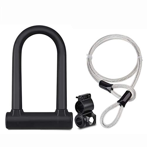 Bike Lock : Bike U Lock Security Anti-Theft Bicycle U-Lock with Cable And Sturdy Mounting Bracket for Bikes, Bicycle