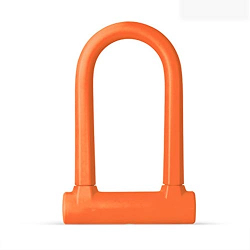 Bike Lock : Bike U Lock, Silica Gel Coated Alloy Steel Anti Theft Portable Safety Anti Hydraulic Shear Double Open Design with 2 Keys Shackle Inside Diameter 67mmx146mmx14mm, Orange