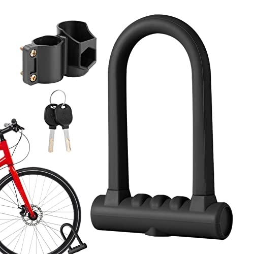 Bike Lock : Bike U lock, Silicone Scooter Lock - Steel Scooter Lock Resistant to Cutting and Lever Attack with 2 Copper Keys Mounting Bracket for Bikes Motorcycles Dwarf