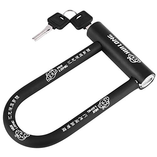 Bike Lock : Bike U-Lock with Keys, Bike U-shaped Lock High Strength Steel Bicycle Heavy Duty Anti-Theft U-Lock Waterproof Rustproof Pure Copper Core U Locks Glass Door U-Lock