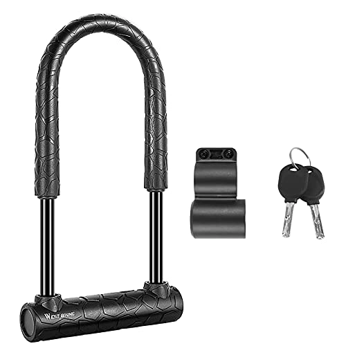 Bike Lock : Bike U Shape Security Lock, Cable Lock Anti-Theft Electric Vehicle Lock With 2 Keys And For Bicycles, Gates, Motorcycles, Fences (Black)