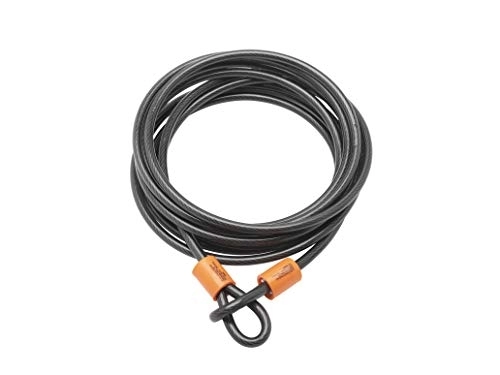 Bike Lock : Burg-Wachter Sterling 129C 12mm x 9m Double Loop Vinyl Coated Multi-Stranded Braided Steel Cable with Self Coiling-Black