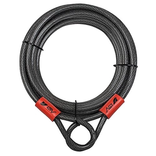 Bike Lock : BV 30FT Security Steel Cable with Loops, Flex Cable, Lock Cable 3 / 8 Inch, for U-Lock and Padlock
