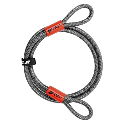 Bike Lock : BV 7 FT Security Steel Cable, Double Looped Braided Steel Flex Lock Cable 3 / 8 Inch, for U-Lock, Padlock, and Disc Lock