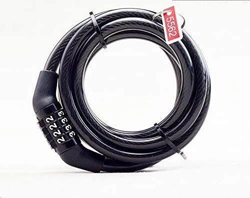 Bike Lock : CAEEKER Theft Spiral Steel Cable Universal Protective Bicycle Lock Stainless Steel Cable Coil Bicycle Accessories Bike Lock with 2 Key (Color : 2)