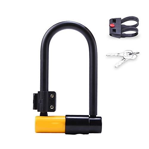 Bike Lock : CCCYT Bike U Lock, High Security Anti-Theft Bicycle Lock with 2 Keys and Bracket for Bikes, Bicycle, Motorbikes