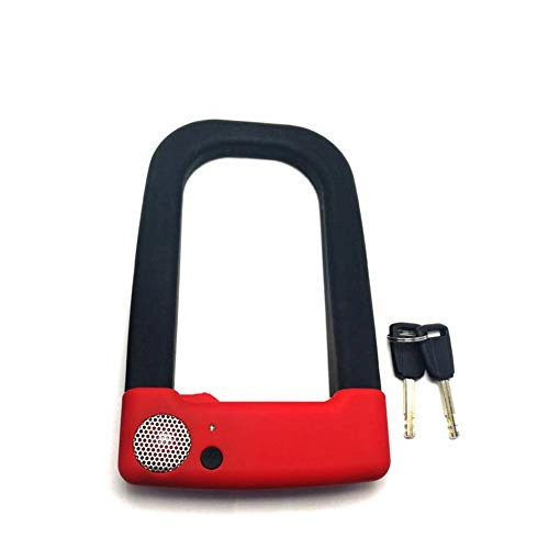 Bike Lock : CCCYT Bike U Lock High Security Anti-Theft Lock with Alarm for Bicycles and Motorcycles Mountain Bike with 2 Keys