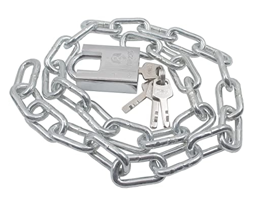 Bike Lock : Chain Lock Heavy Duty Bike or Motorcycle Chain Lock- Anti-Theft 8mm x 0.8m Security Chain and Lock with 4 Keys
