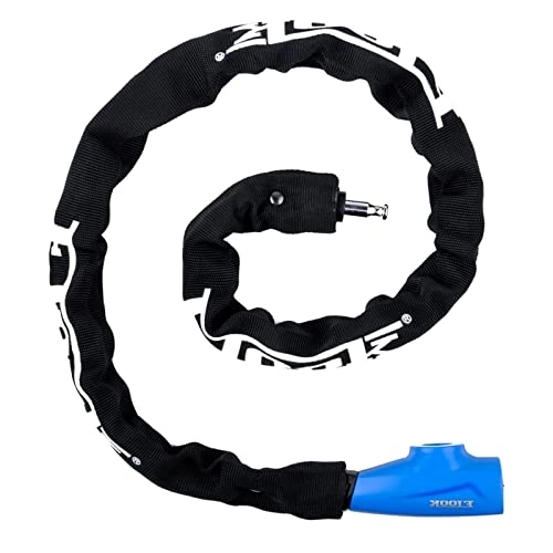 Bike Lock : Chain Lock Mountain Road Bike Lock Motorcycle / E-Bike Lock Lengthen 1000MM 4 Colors Bicycle Accessories Reflective Cloth (Color : Blue)